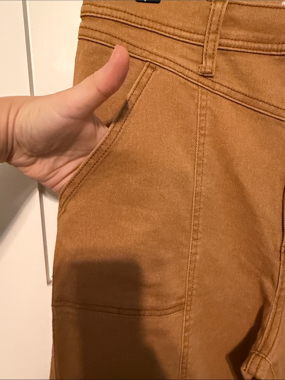 Jessica Simpson Straight-Leg Utility Cargo Pants in Tan Brown Gorpcore Size 31 - Picture 8 of 11